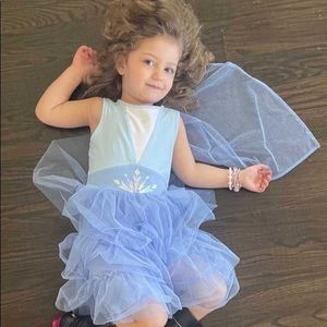 Girls' Disney Frozen Elsa Cape Tutu Dress - Blue